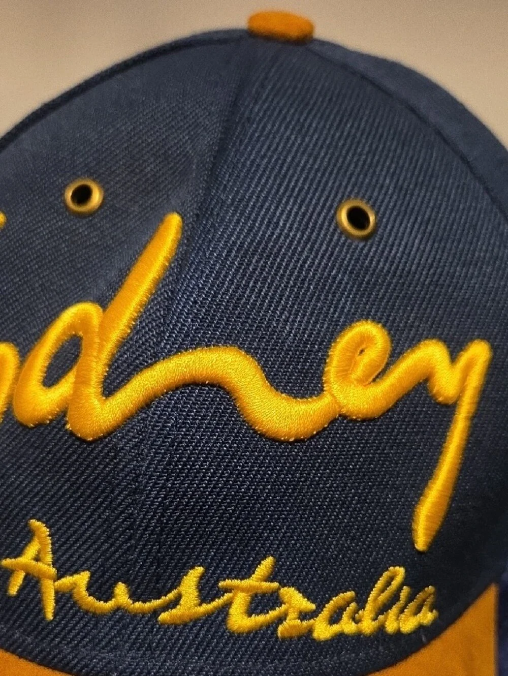 Sydney Australia Embroidered Baseball Cap - Navy & Mustard